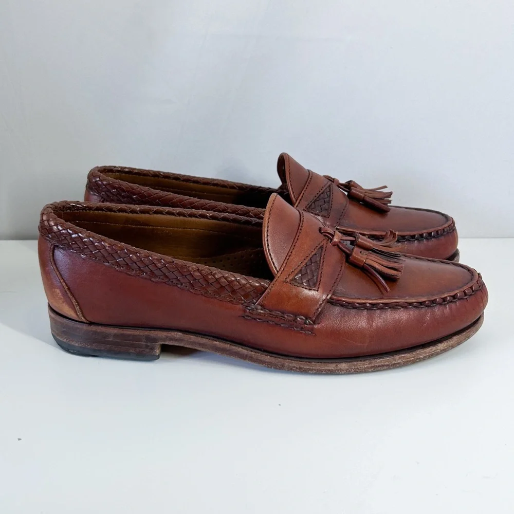 Allen Edmond’s Men’s Maxfield Brown Leather Tassel Loafers Size 9